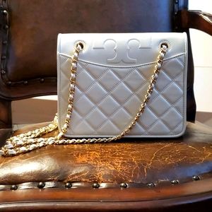 Tory Burch white quilted purse